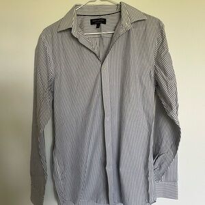 Banana Republic Navy and White Striped Shirt